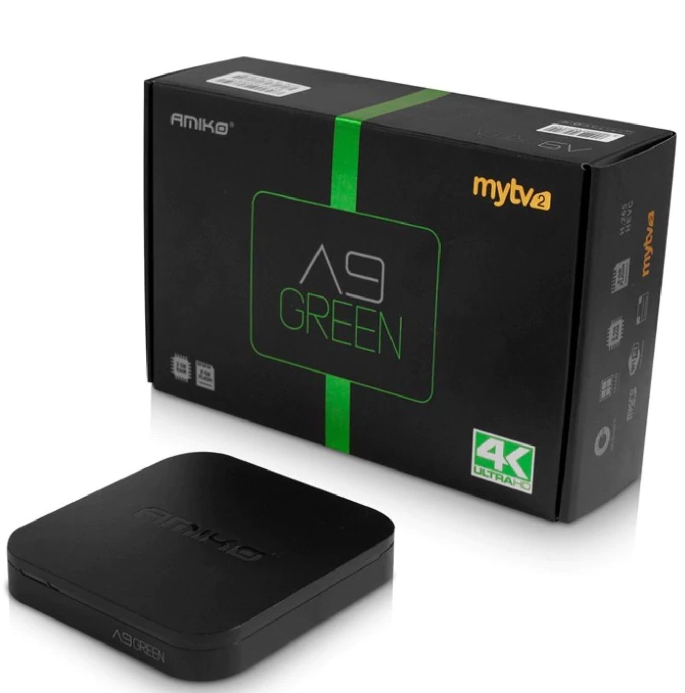 Amiko A9 Green - 2G/8G - IPTV - Android 11 - MyTv2 - Novas C/Garantia