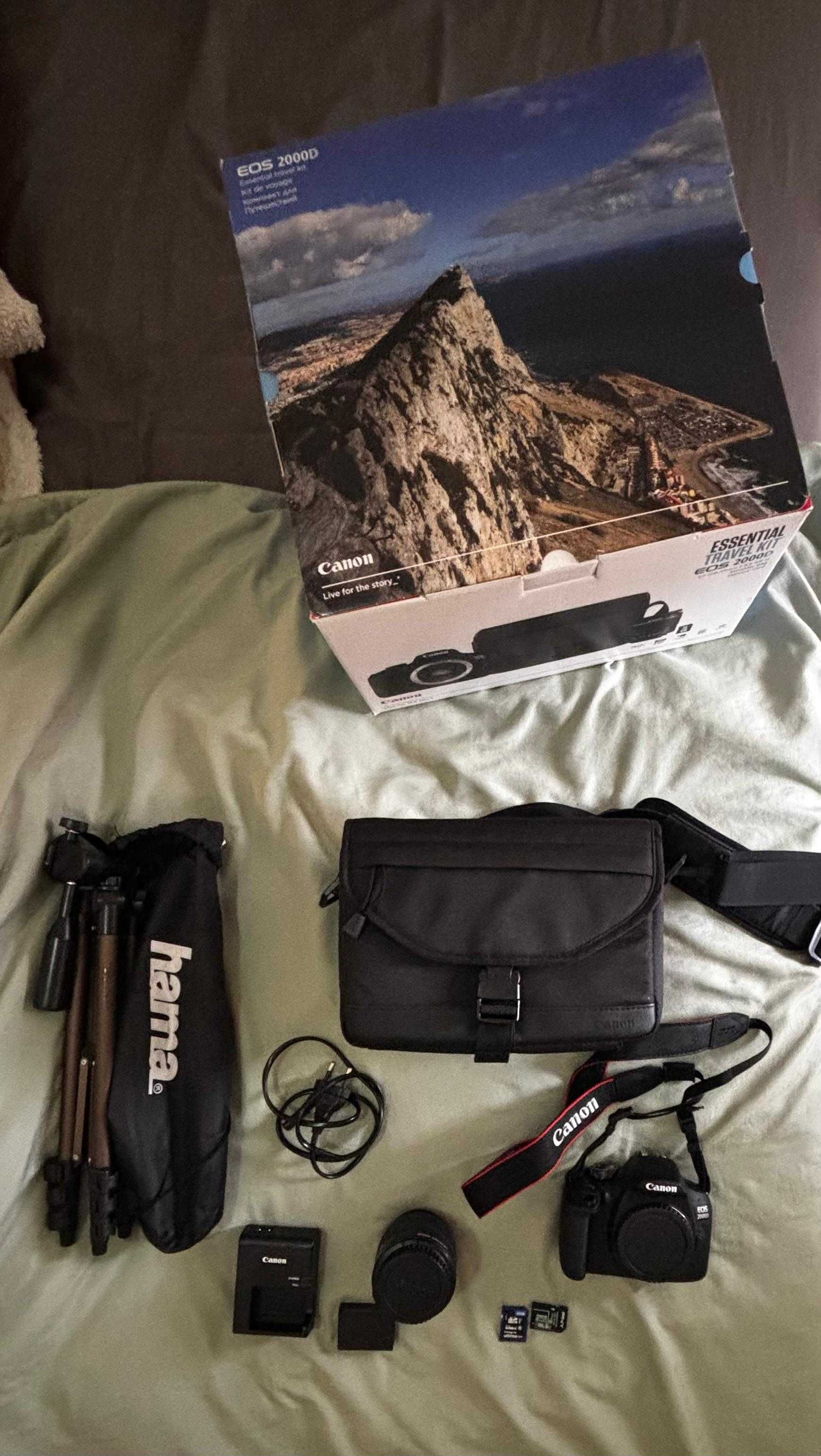 Câmera Fotográfica 2000D NOVA + Extra: Bateria, Tripé e Micro SD 128