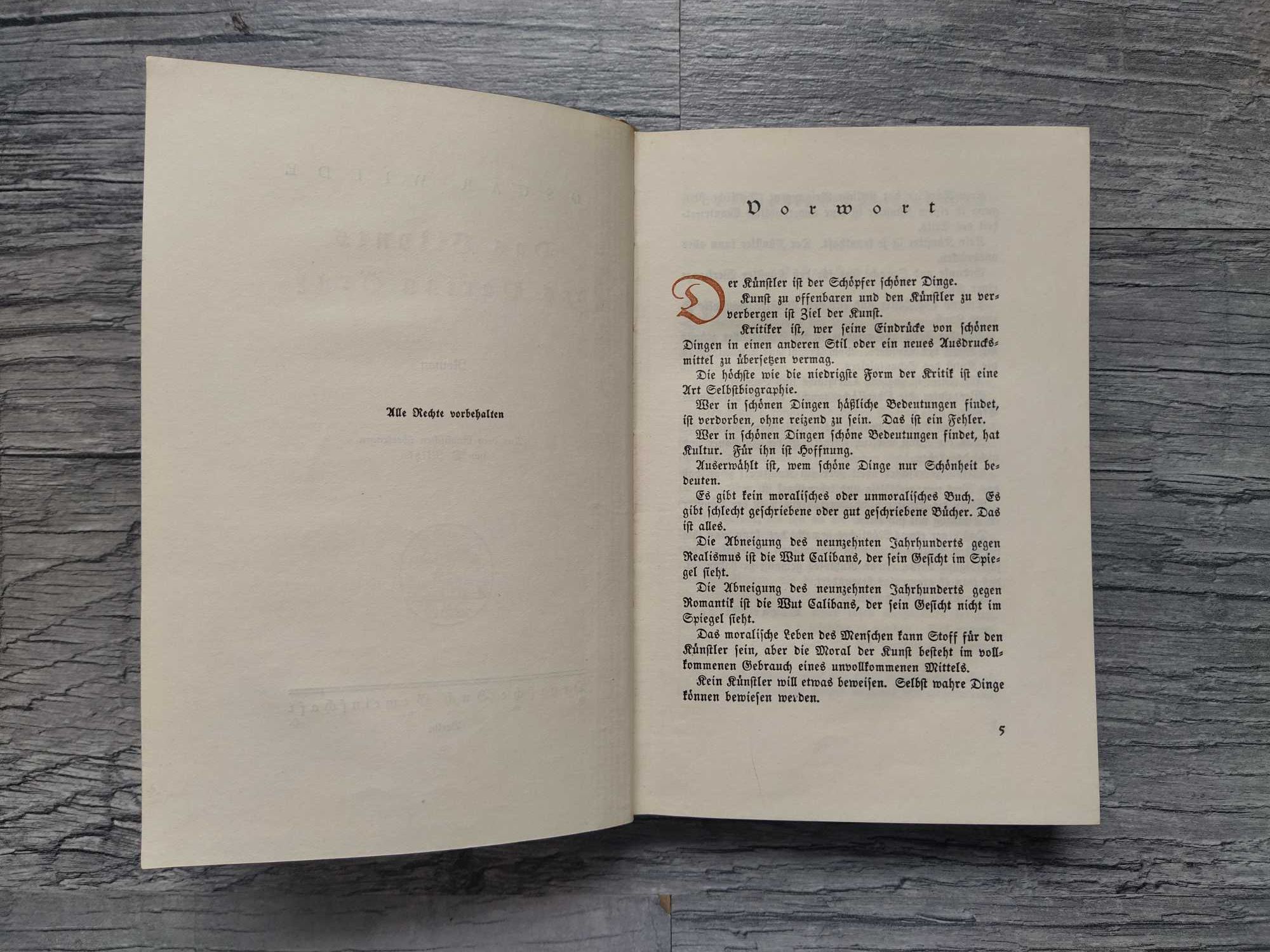 Das Bildnis Des Dorian Gray Oscar Wilde wydanie niemieckie szwabacha