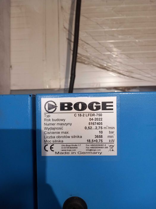 Kompresor Śrubowy BOGE C 18-2 LFDR