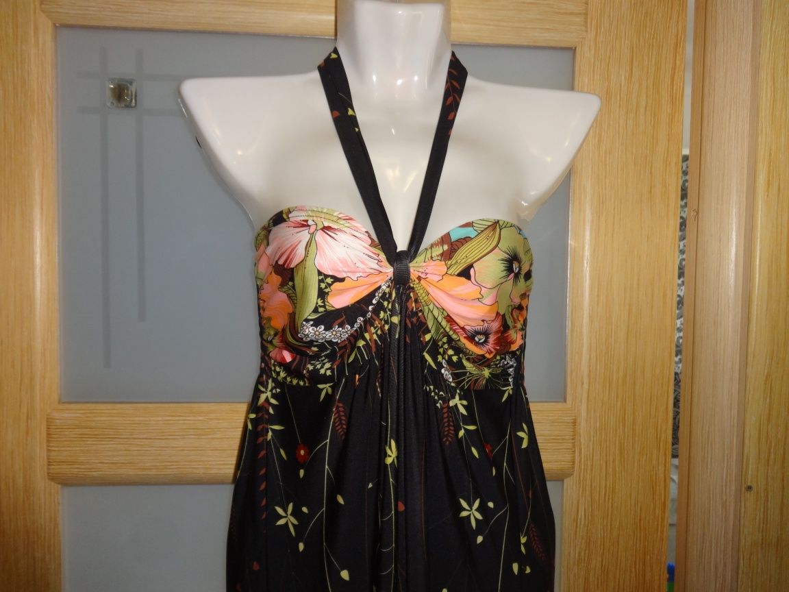 Красивый длинный чёрный сарафан платье в пол для беременных 44 46 S M