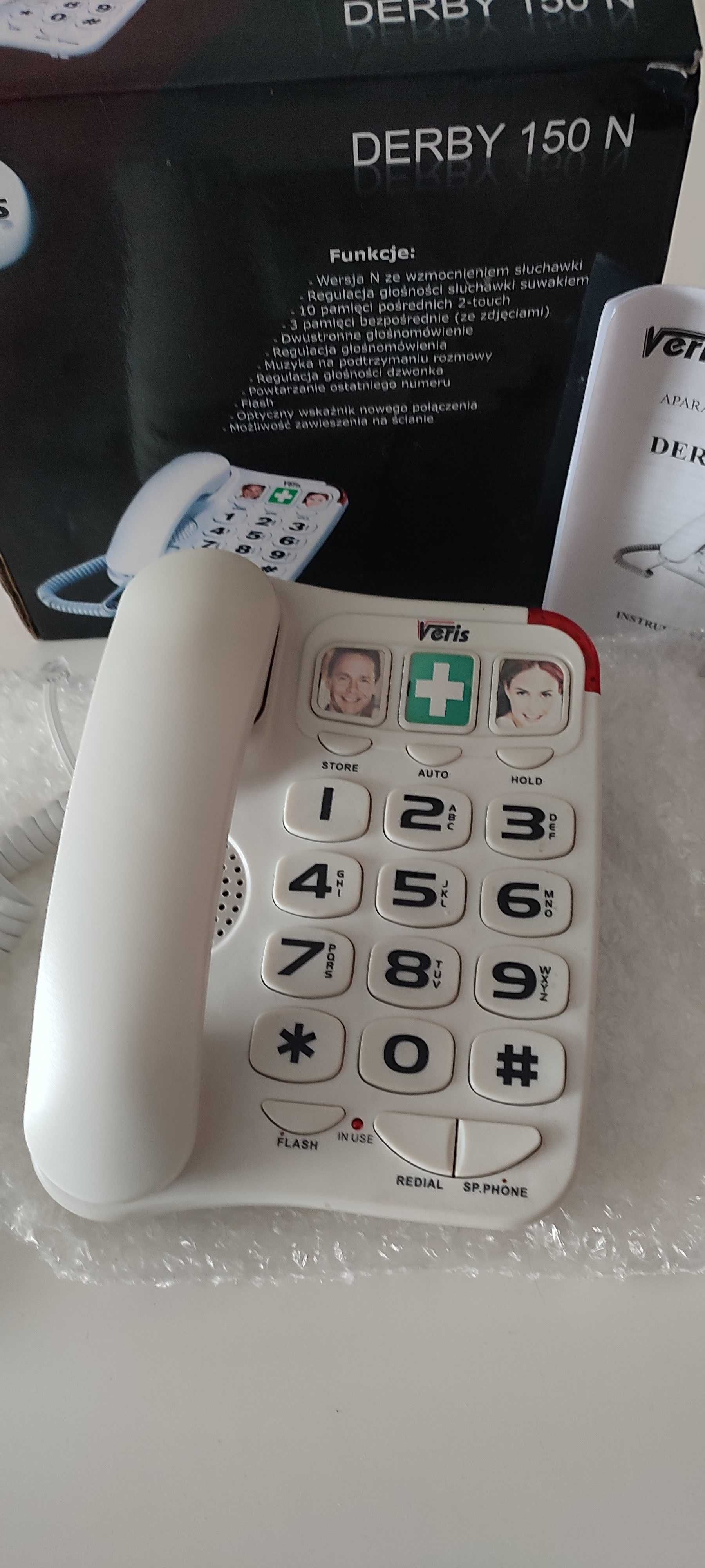 Telefon stacjonarny dla słabosłyszących Veris Derby 150 N biały