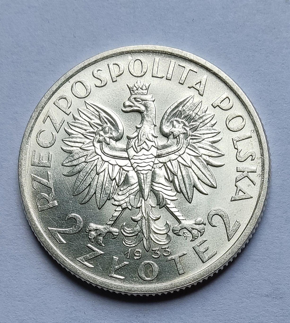 Moneta 2 złote 1933 Głowa kobiety