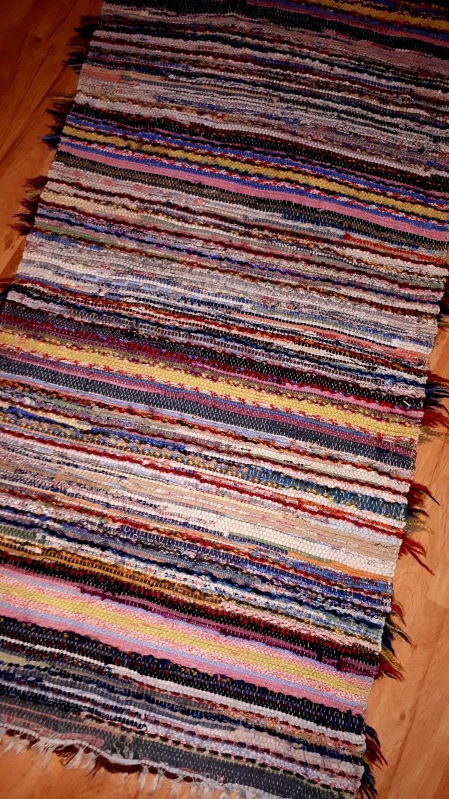 Dywanik chodnik sznurkowe kilim makata z czasów PRL vintage