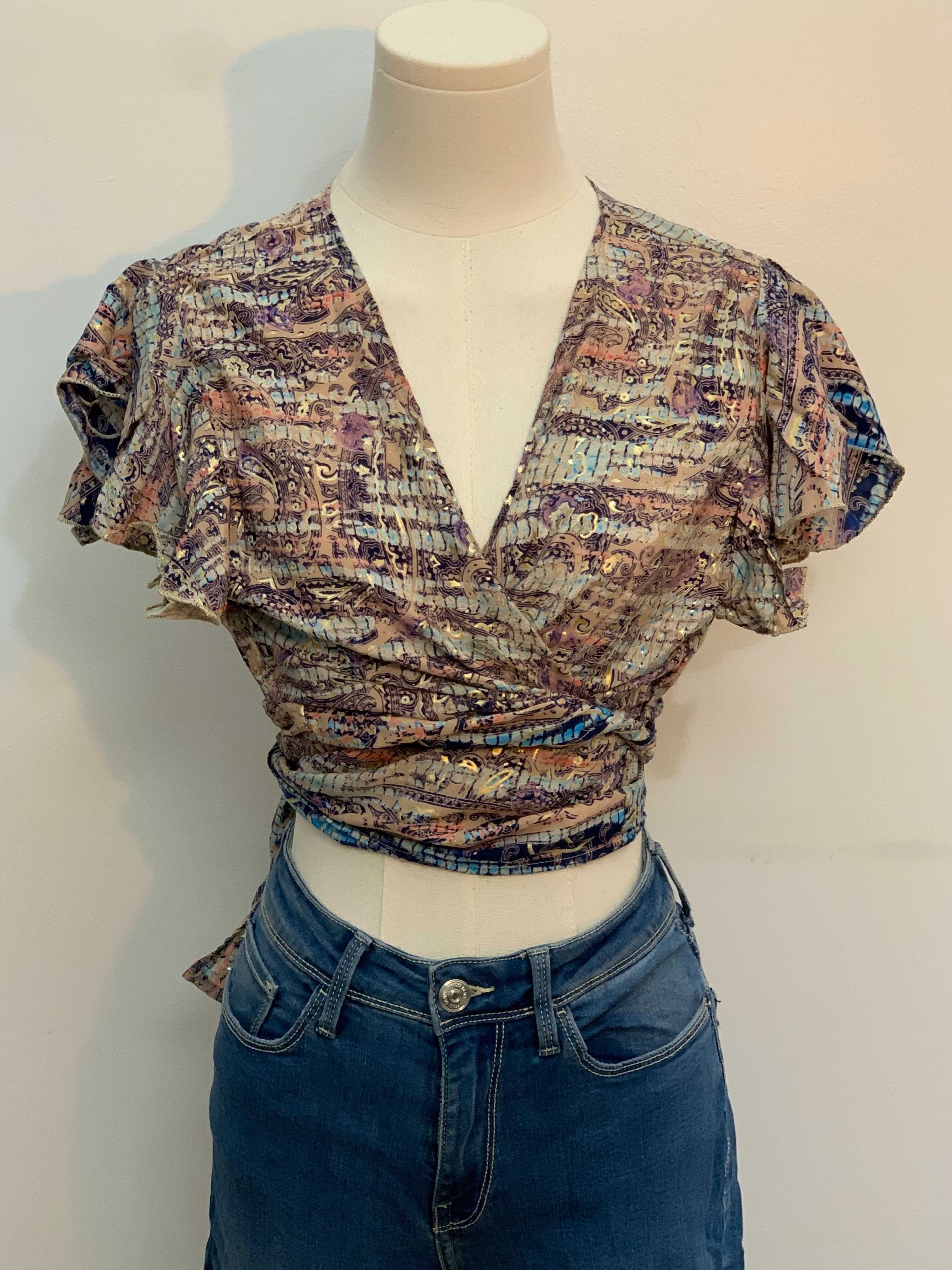 Top Estampado Bigg Bull com Laço Frontal – Tamanho Único
