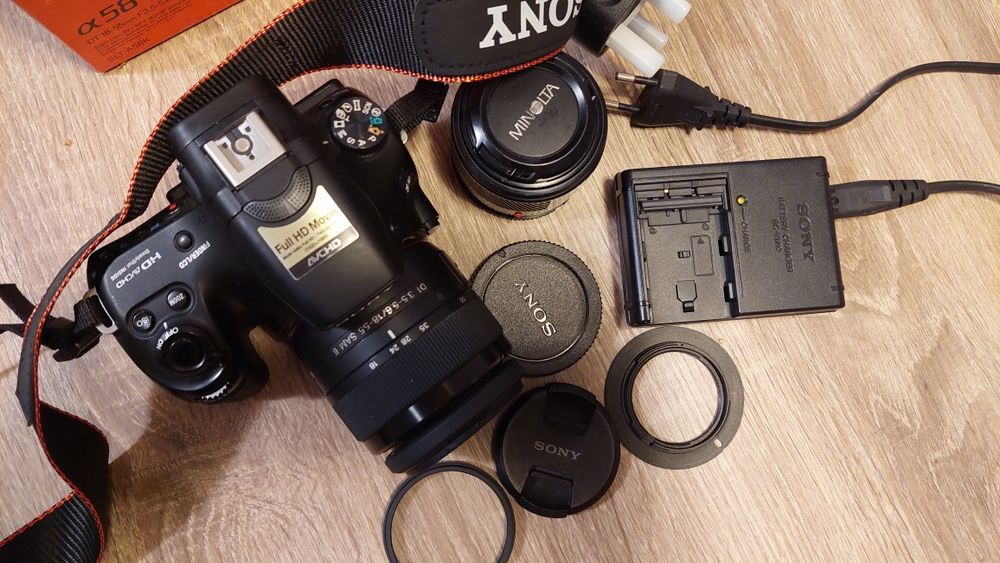 Aparat Sony a58 z obiektywem Sony i gratis Minolta