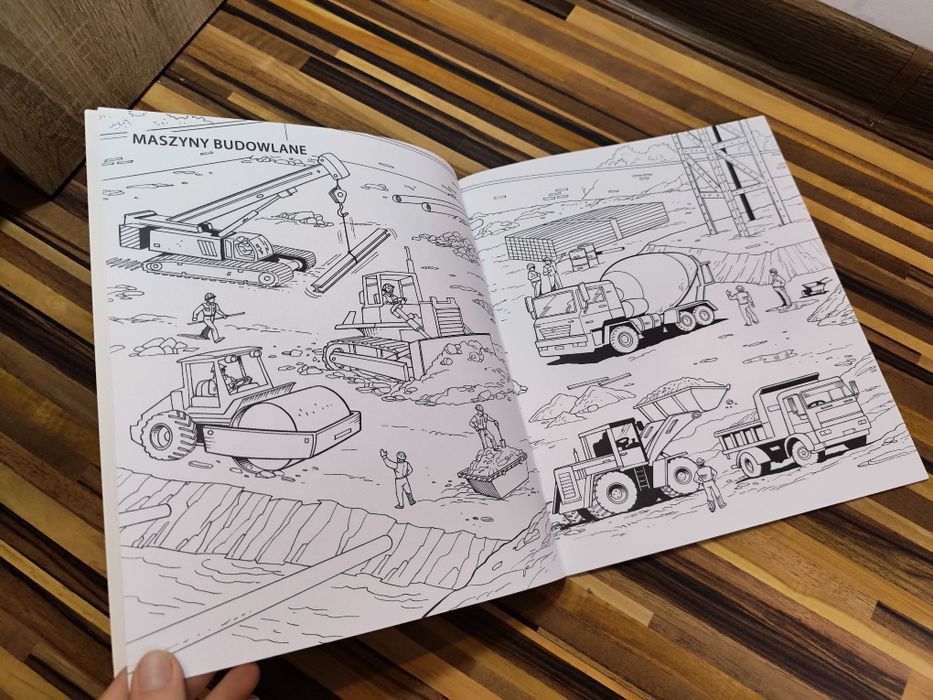 Wielkie pojazdy fiszki edukacyjne do kolorowania kolorowanka