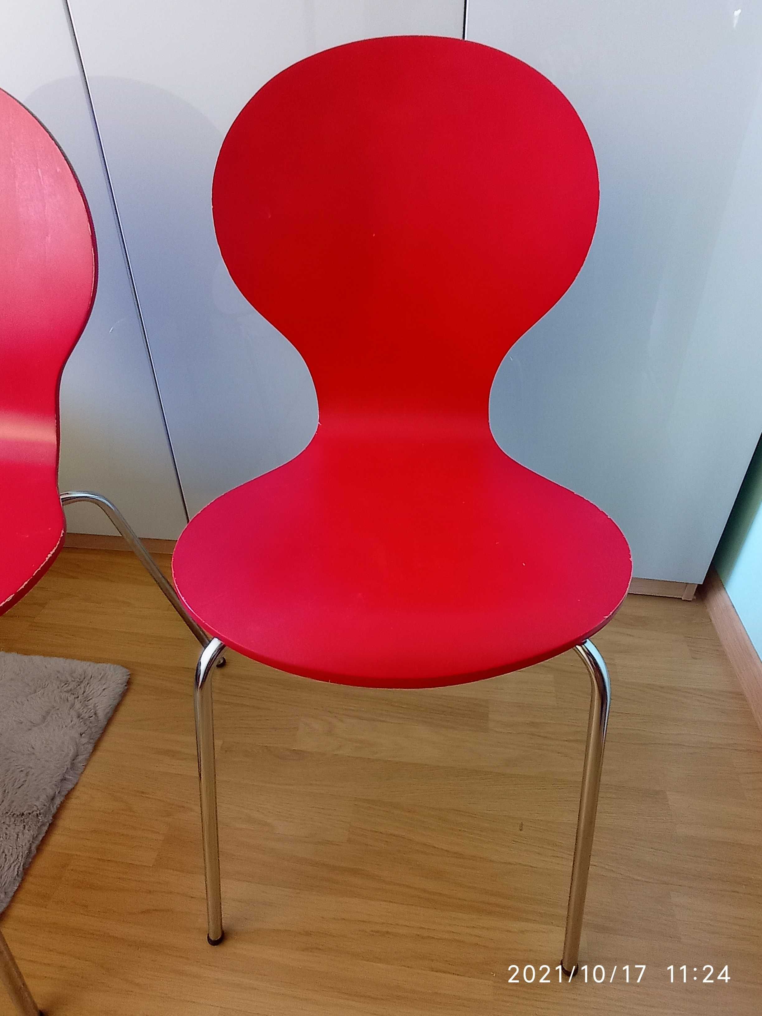 Dwa Krzesła Signal W-93 (czerwone w stylu loftowym)