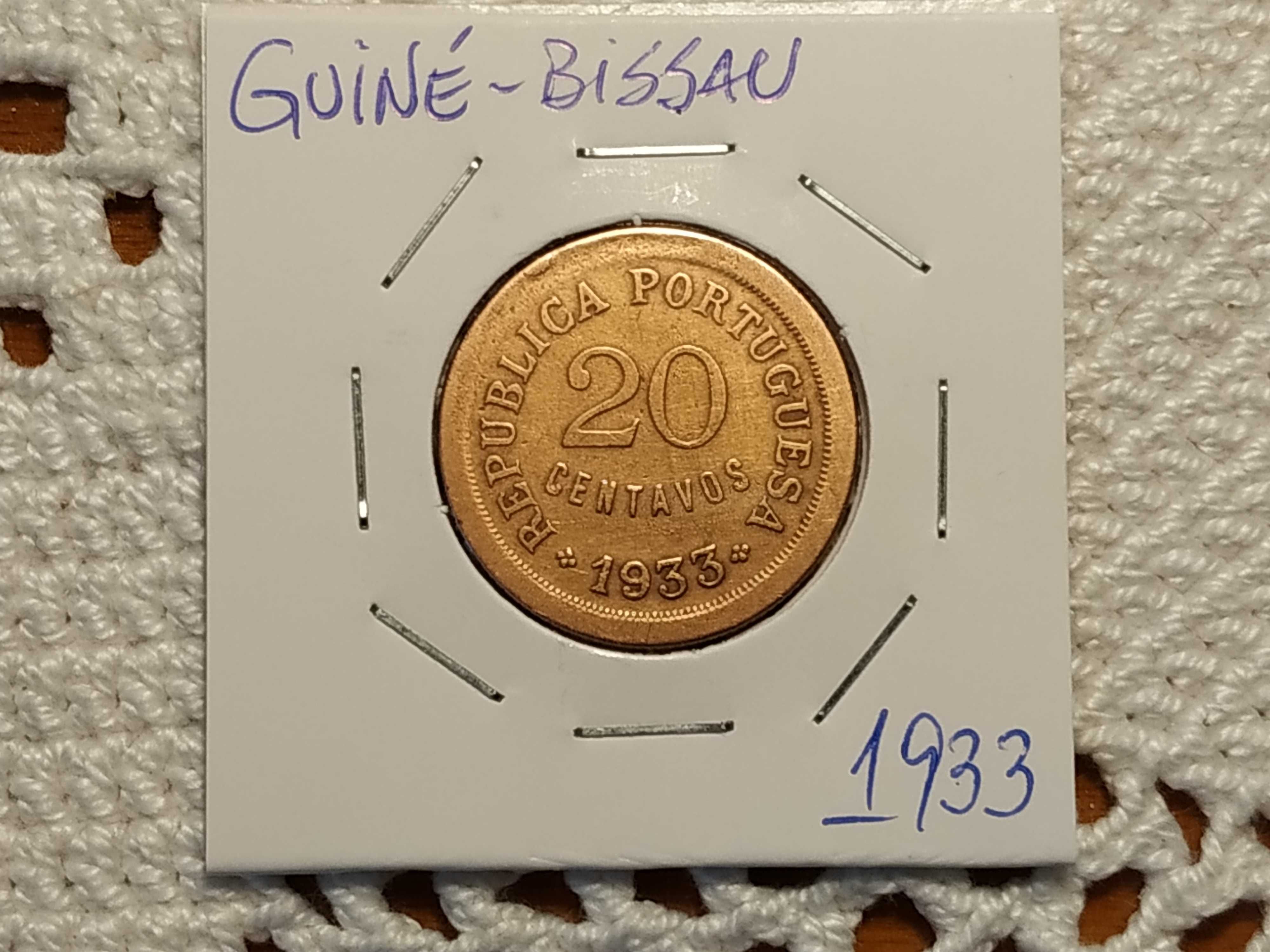 Guiné - moeda de 20 centavos de 1933