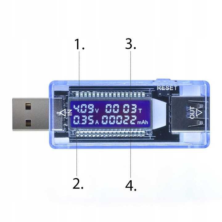 Miernik USB Tester pojemności baterii ,smartfona i innych urządzeń