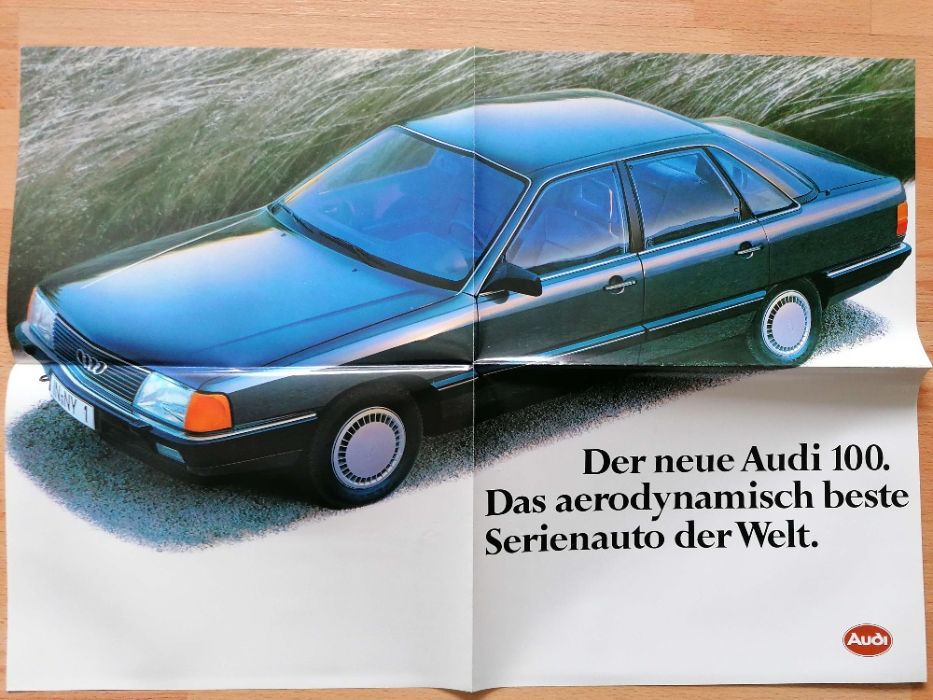 Prospekt plakat Audi 100 aerodynamik