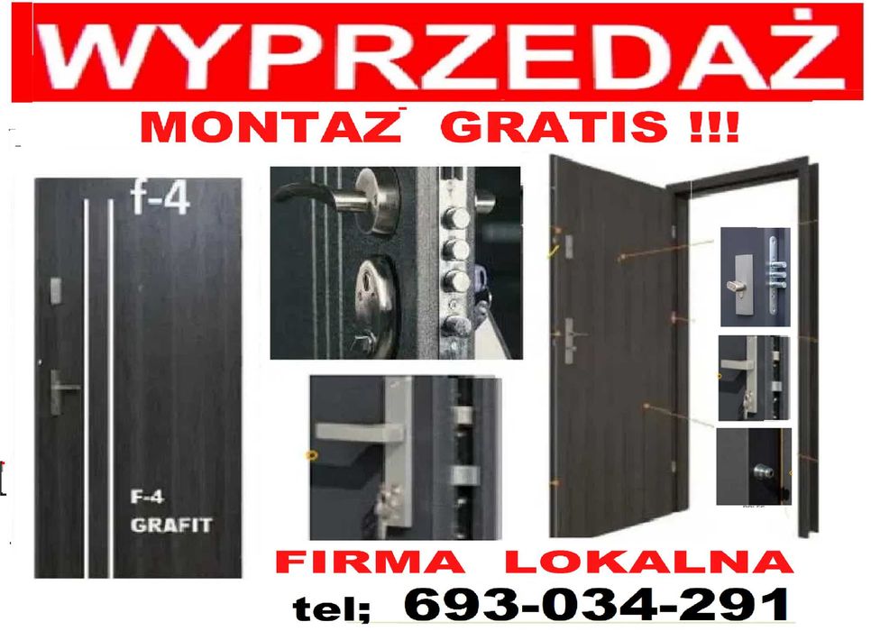 Antywłamaniowe drzwi wejściowe- zewnętrzne z MONTAŻEM, ocieplone