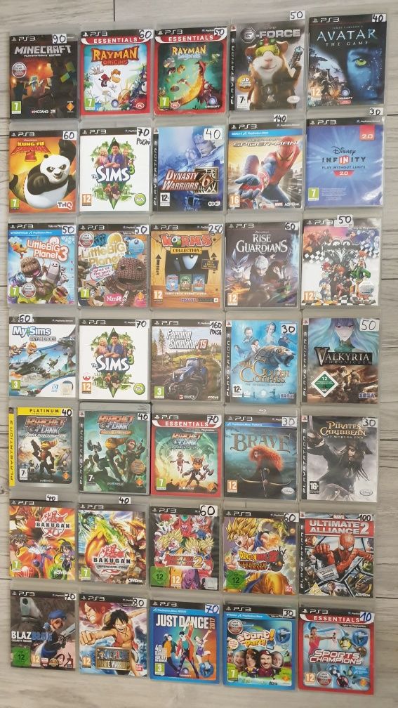 Gry ps3 dla dzieci,lego,minecraft,Rayman,worms,avatar