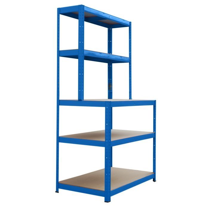 Regał Warsztatowy z blatem roboczym 180x100x60/30cm 3P-200kg/2P-100kg