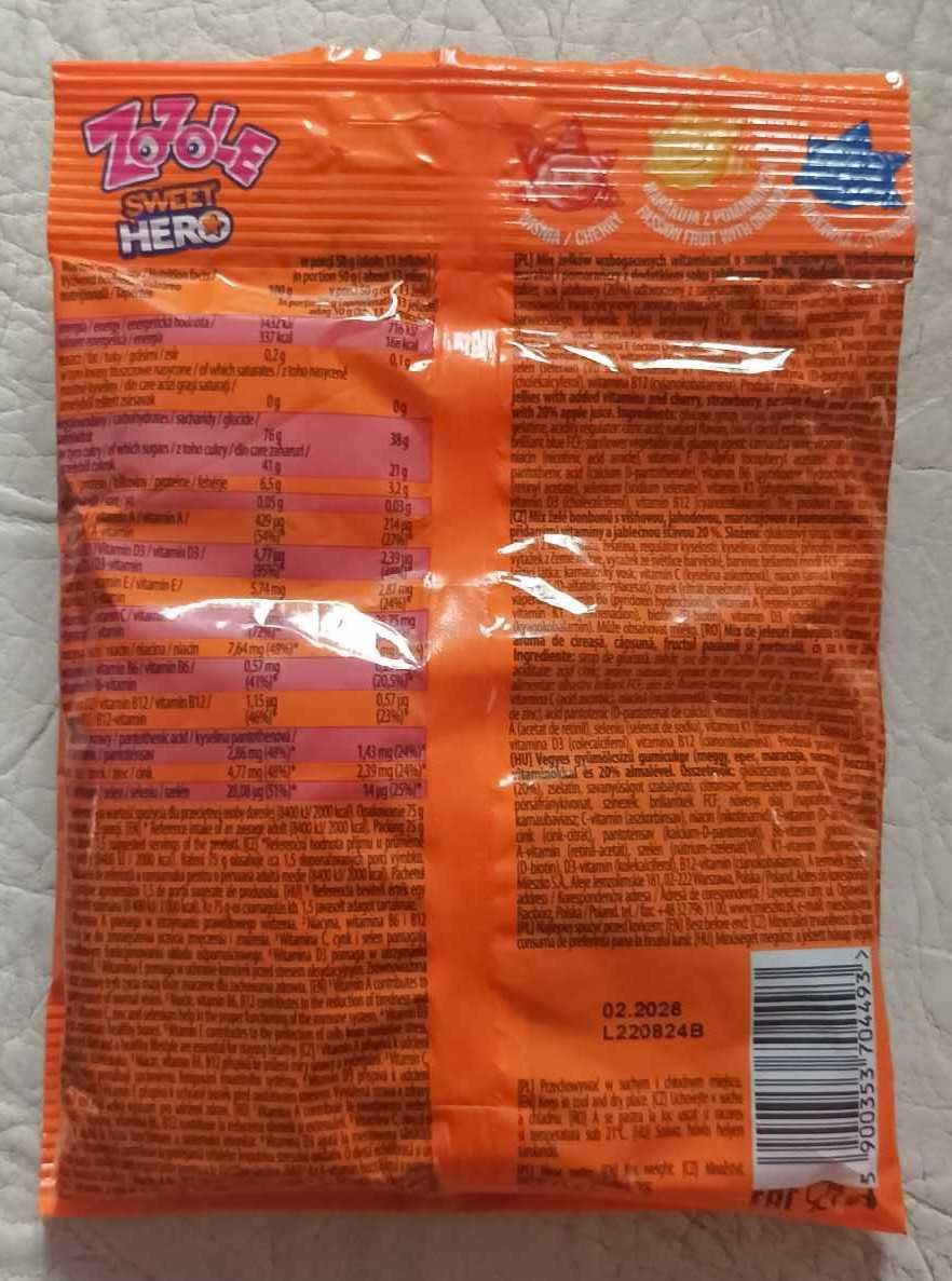 ZOZOLE SWEET HERO 75g długi termin przydatności do spożycia