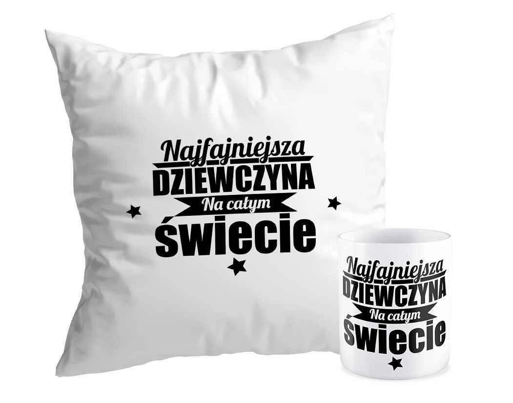 Prezent dla dziewczyny zestaw kubek + poduszka + roll on HIT!