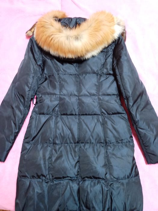 Зимова куртка з натуральною лисицею пуховик Clasna