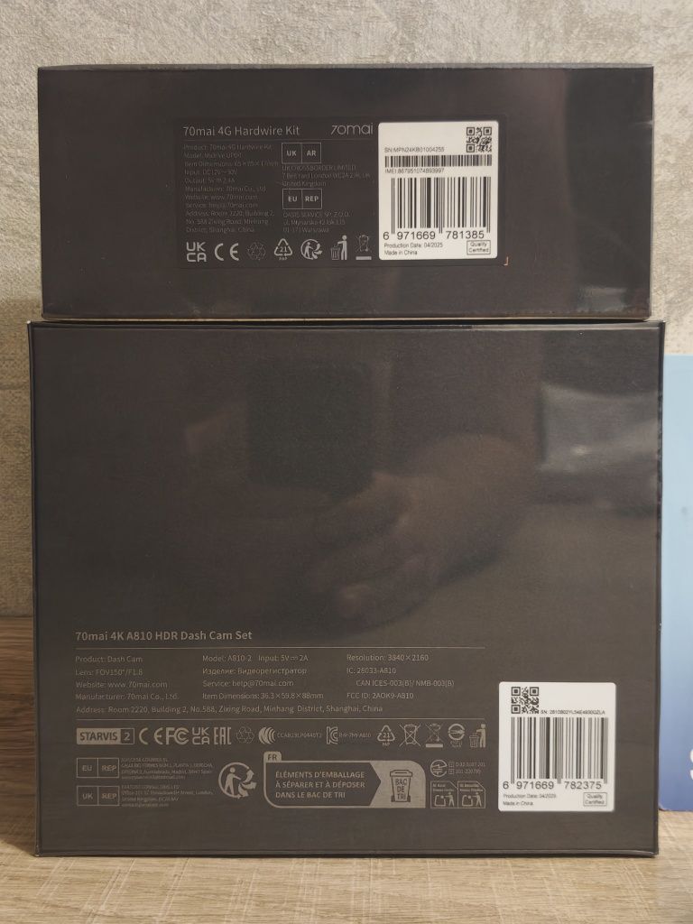 Видеорегистратор 2в1 70mai a510+RC11, a810+RC12+4G modem up04+CPL+256g