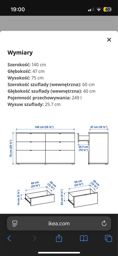 Komoda uzywana VIHALS IKEA