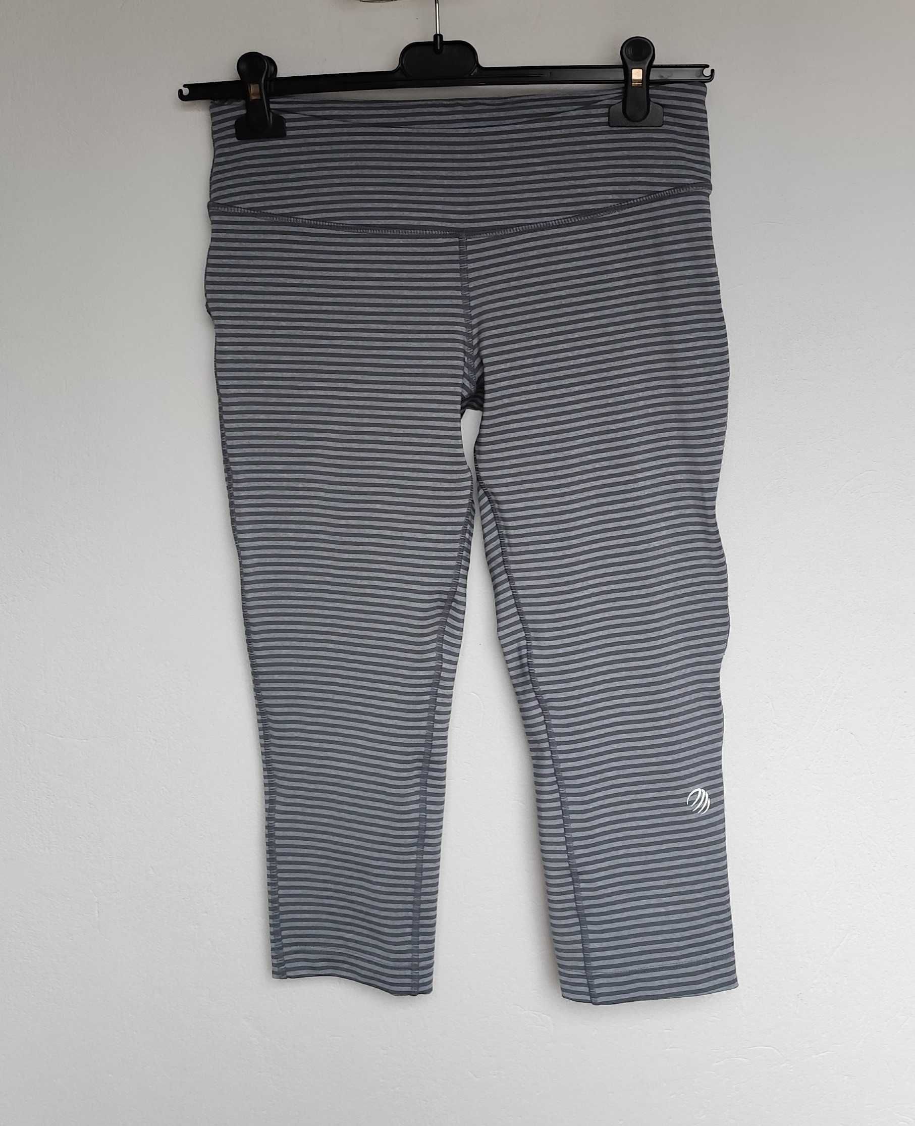 Rybaczki Legginsy sportowe krótkie 3/4 paski fitness elastyczne getry