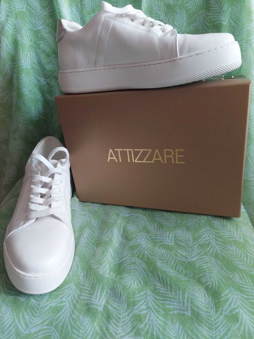 Жіночі шкіряні кеди, білі, 41 розмір