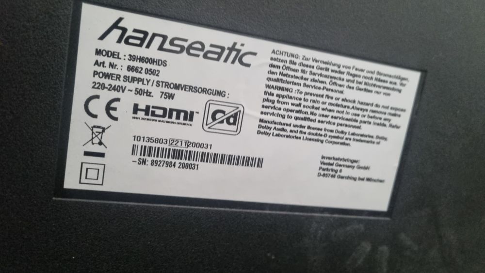 Tv Hanseatic 39" Netflix YouTube Disney Smart tv