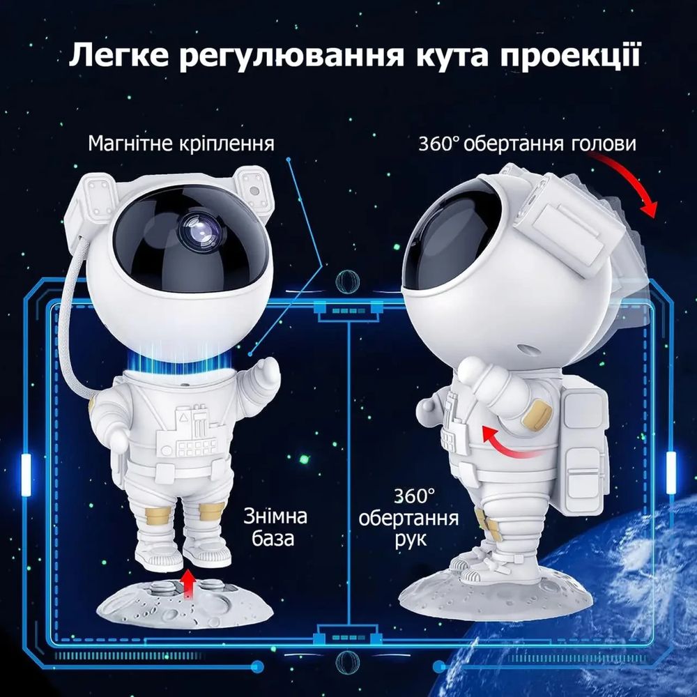 Ночник проектор звездного неба БОЛЬШОЙ Космонавт – лазерный светильник