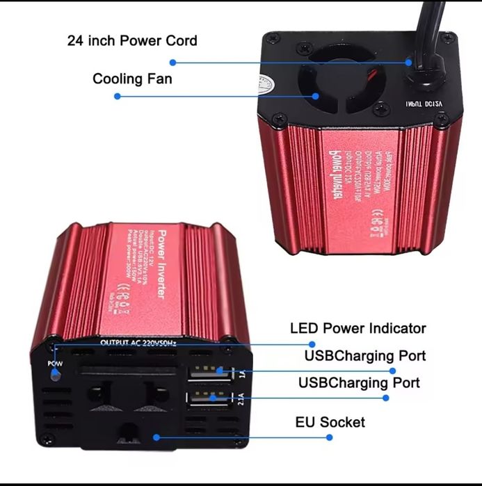 Компактный инвертор 12в на 220в