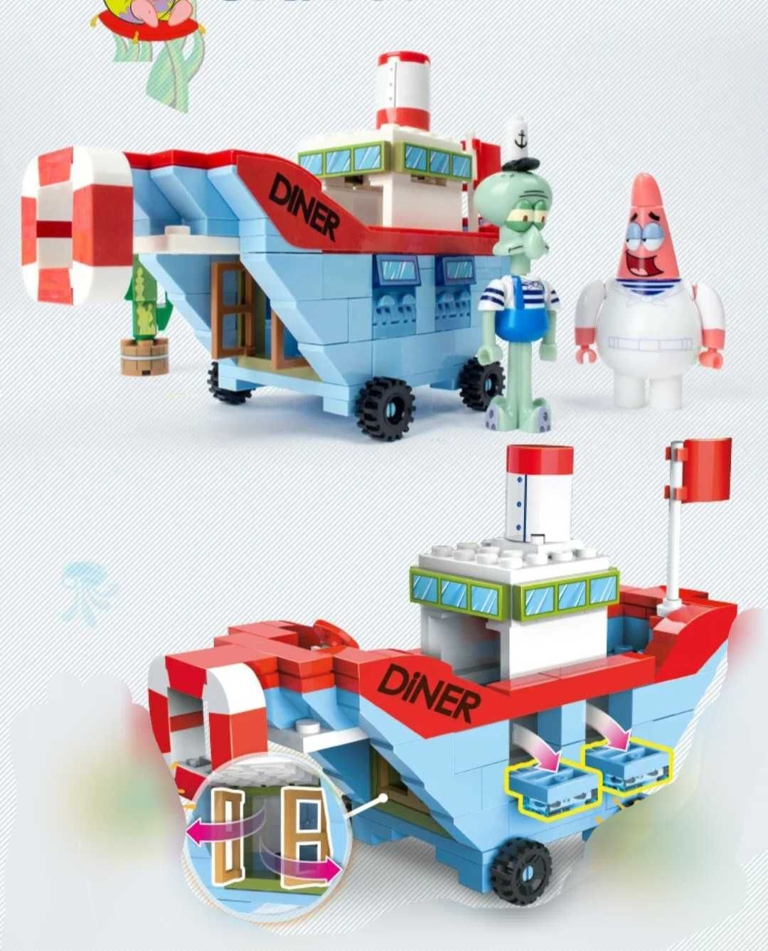 Nowy duzy zestaw klocki konstrukcyjne SpongeBob kanciastoporty Patryk