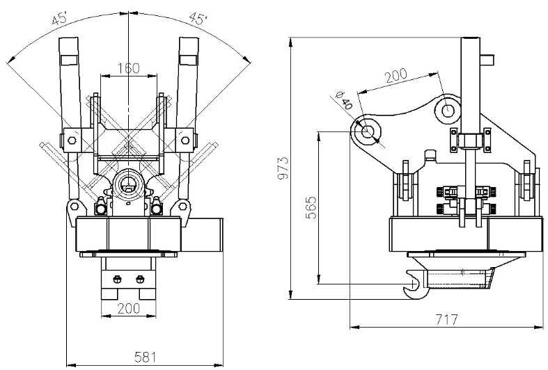 Głowica wychylno 45* obrotowa 360* tiltrotator z szybkozłączem MS03