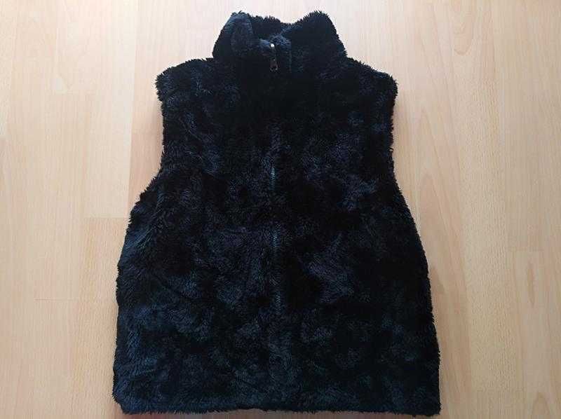 Kamizelka polarowa puszysta czarna damska rozmiar S / M