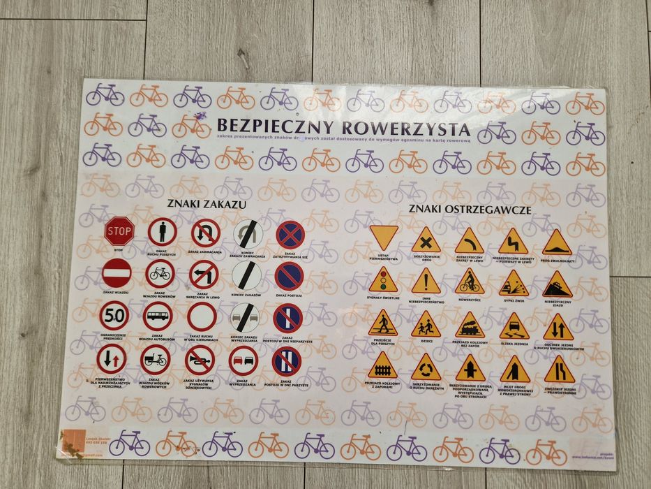 Znaki drogowe podkładka na biurko bezpieczny rowerzysta