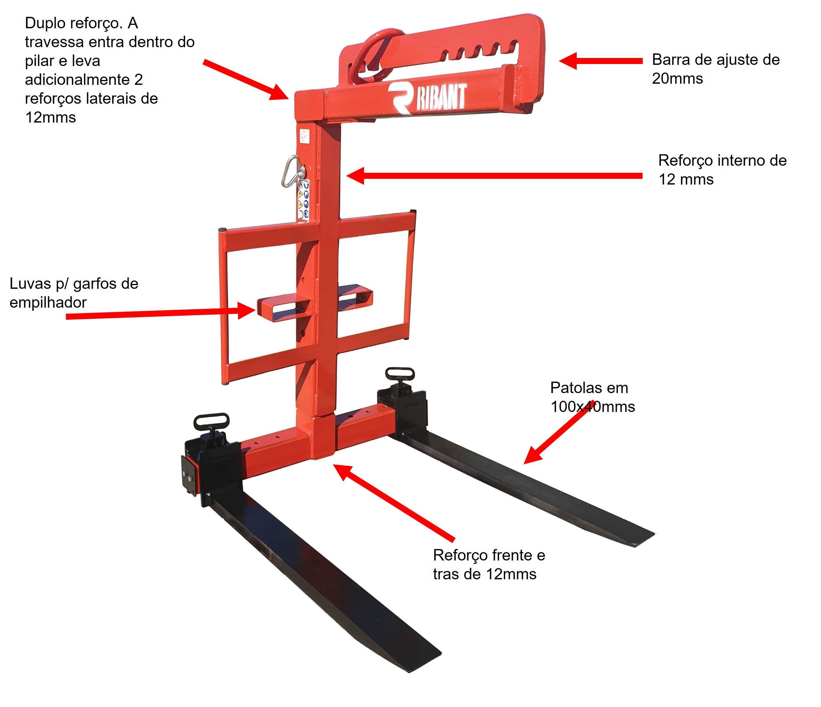 Porta Paletes grua/camião Ribant PPR2500 EVO