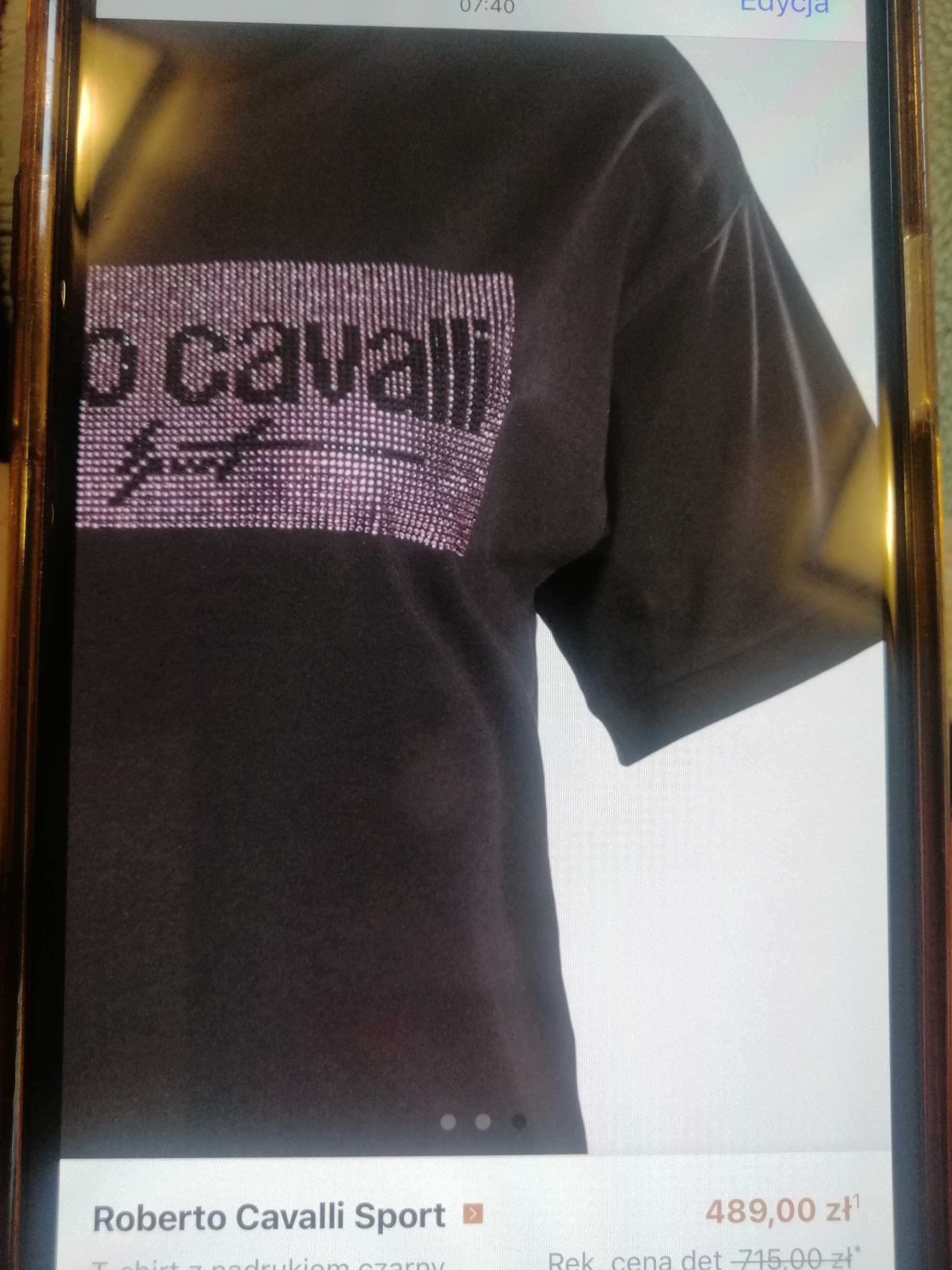 Roberto Cavalli sport dżet logo t shirt black