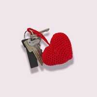 Coração porta chaves em crochet