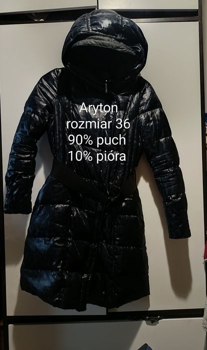 Kurtka płaszcz puchowa Patrizia Aryton rozmiar 36 S panterka