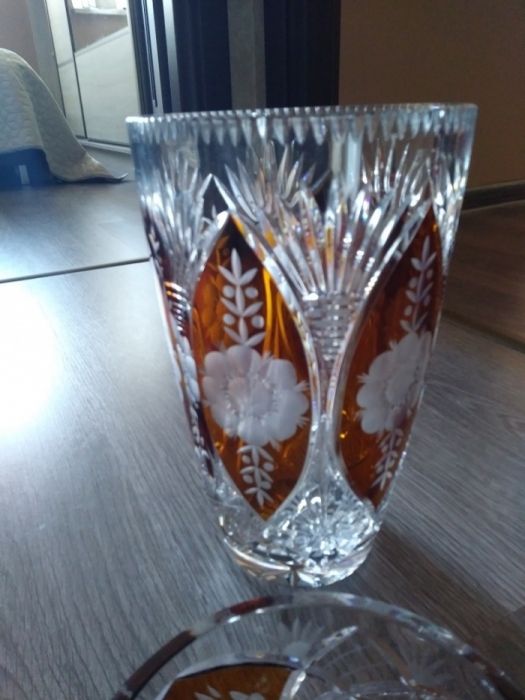 Zestaw kryształów wazon szklanki miski