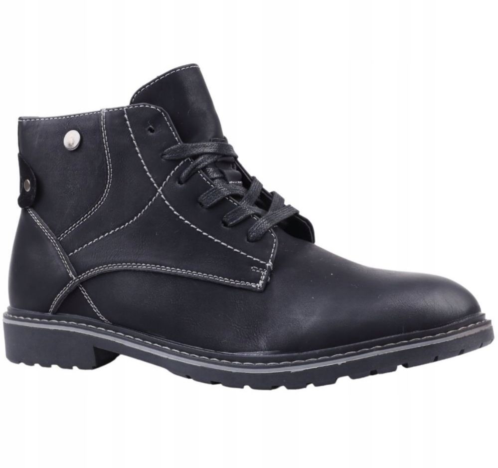 Buty męskie zimowe trzewiki czarne r.41