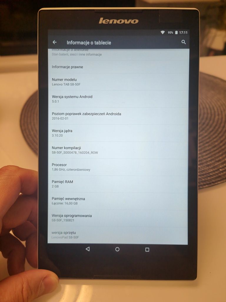Tablet Lenovo TAB S8-50, nowa bateria.