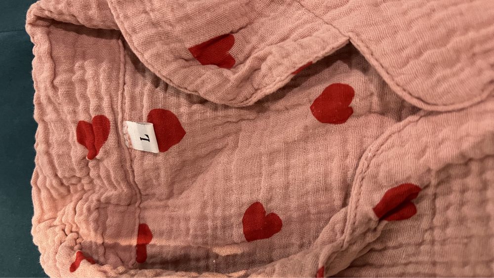 Нова піжама в сердечко з мусліну