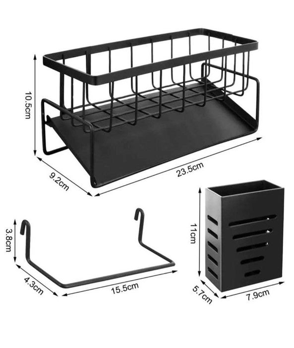 Organizer uchwytem na ręczniki i pudełkiem do kuchni i łazienki