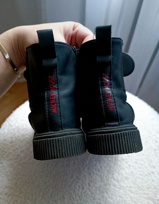 Botki ZARA, Mickey Mouse, buty z uszkami Myszka Miki, sztyblety, 26