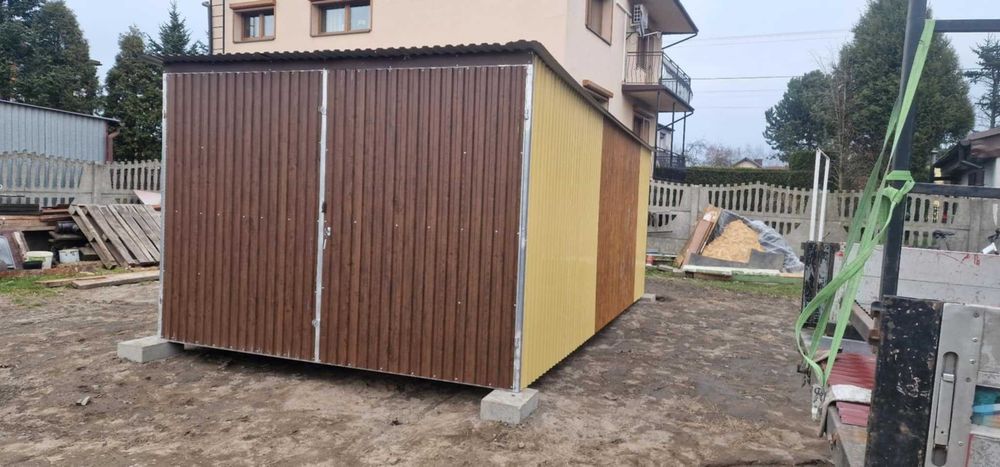 Garaż blaszany, schowek budowlany 3x5 II gatunek KONSTRUKCJA OCYNK