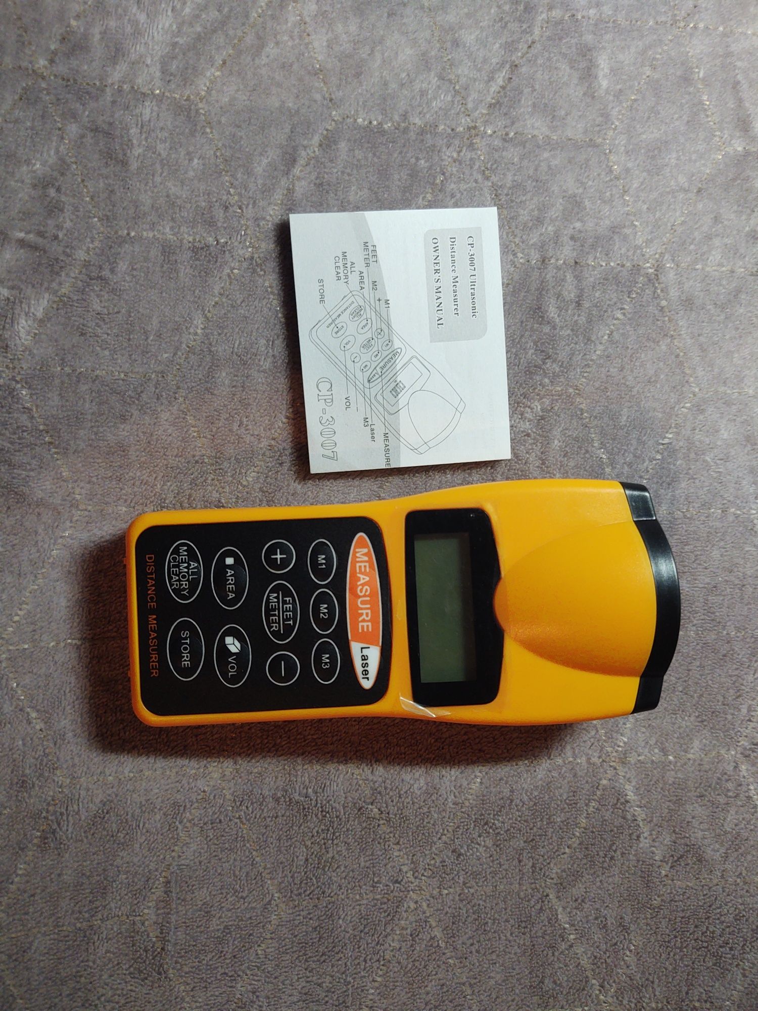 Ультразвуковий далекомір CAPITAL CP-3007 LCD з лазерною указкою Жовтий
