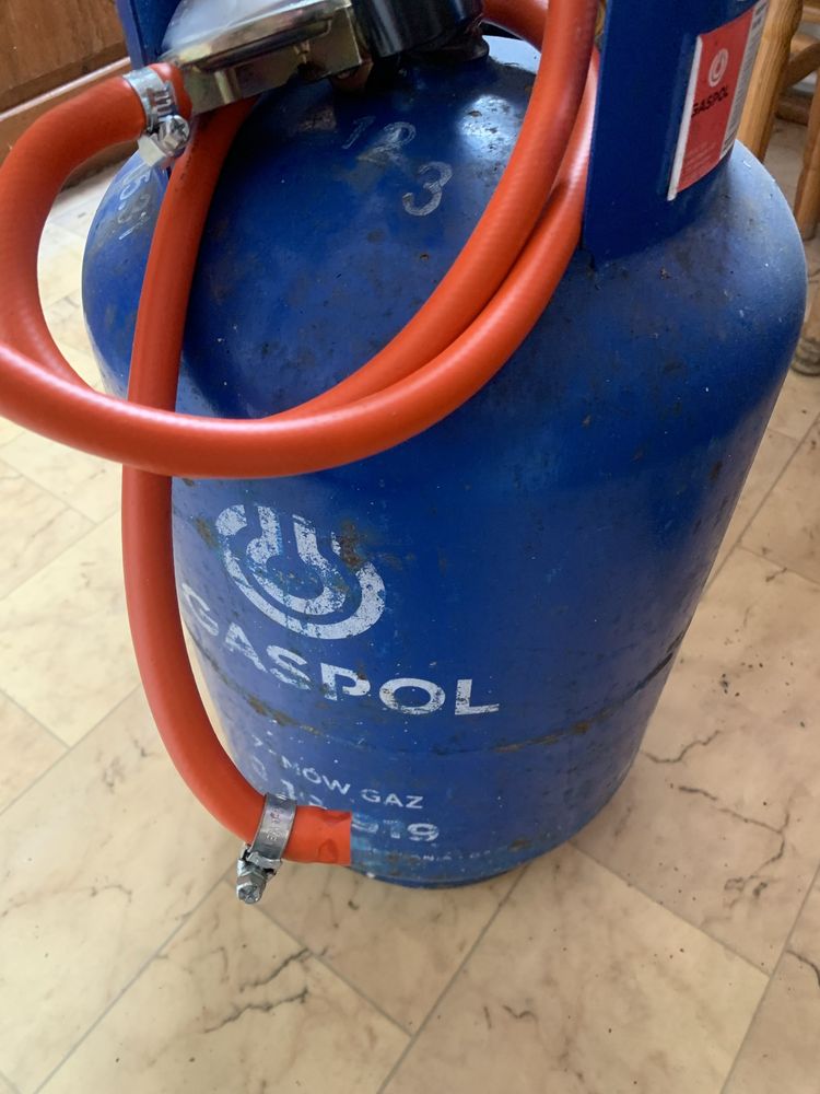 Butla do gazu 11 kg z wężem, reduktorem i miernikiem