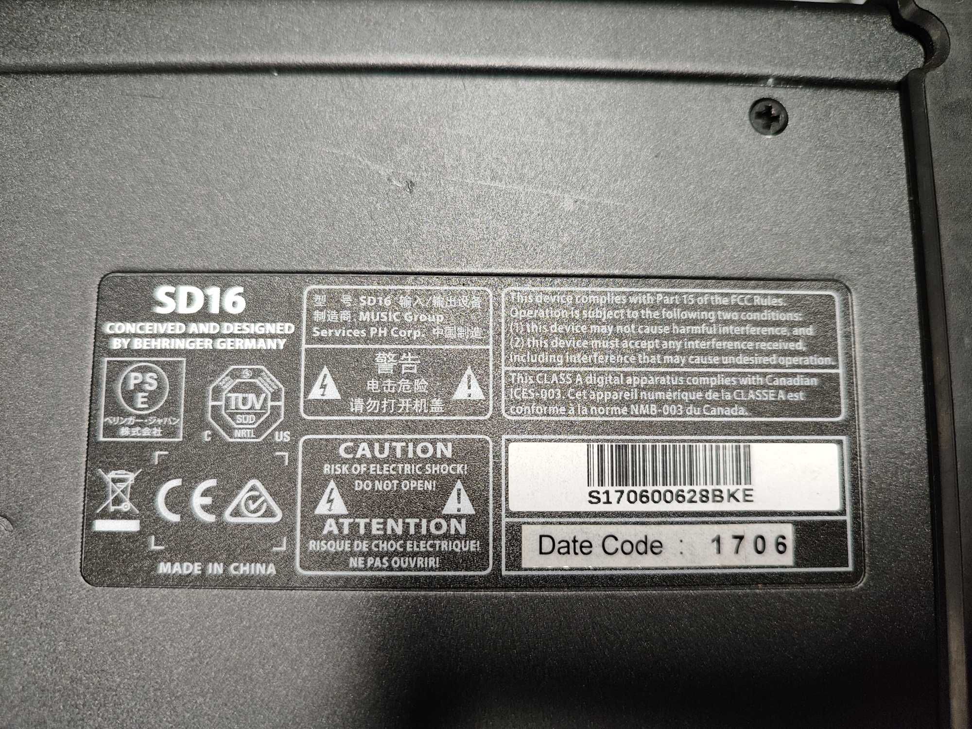 Behringer SD16 stgebox AES50 Ultranet fv 23%