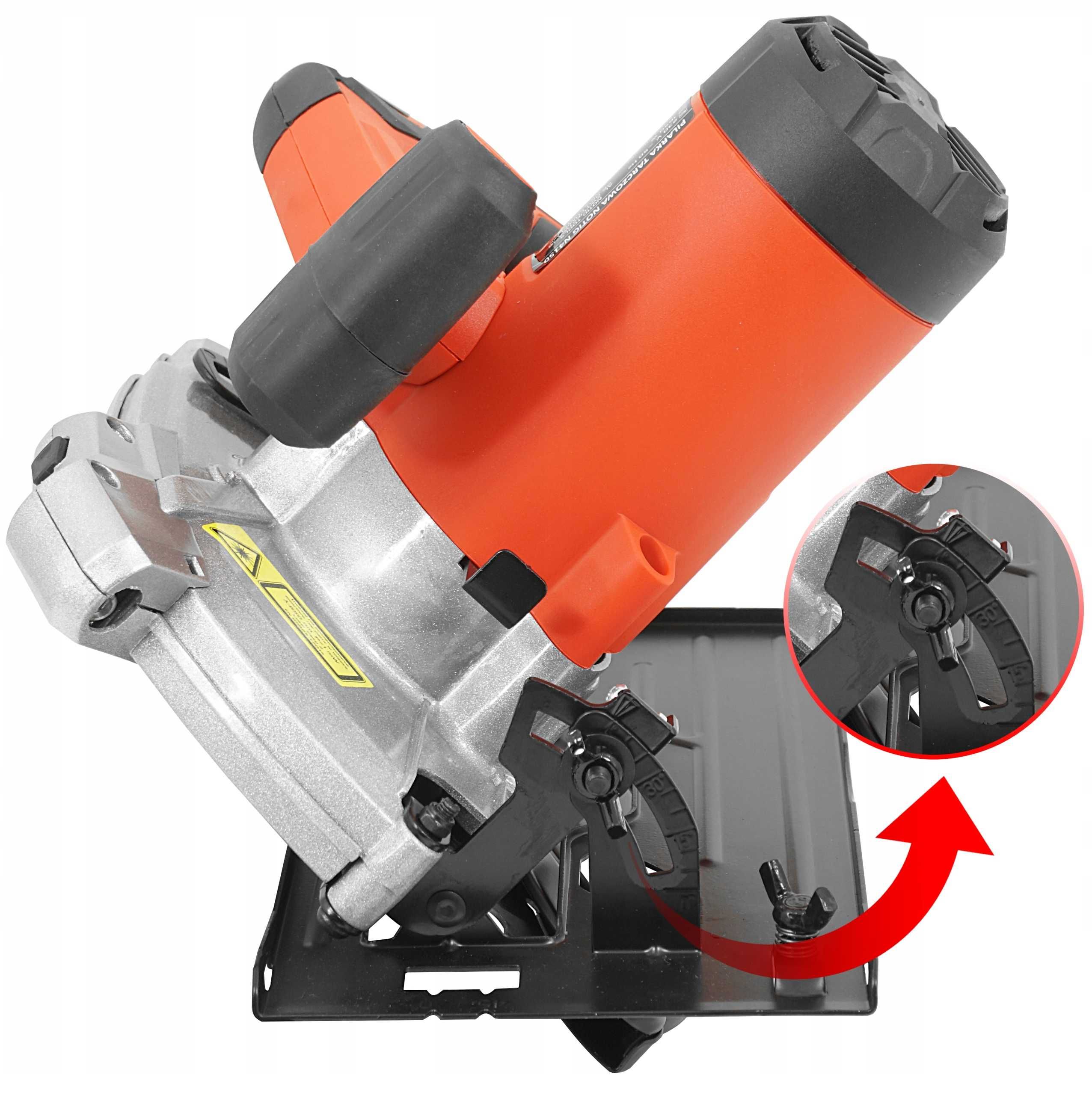 PIŁA TARCZOWA PILARKA Ręczna Do Drewna Z Laserem 1650W Przecięcie185mm
