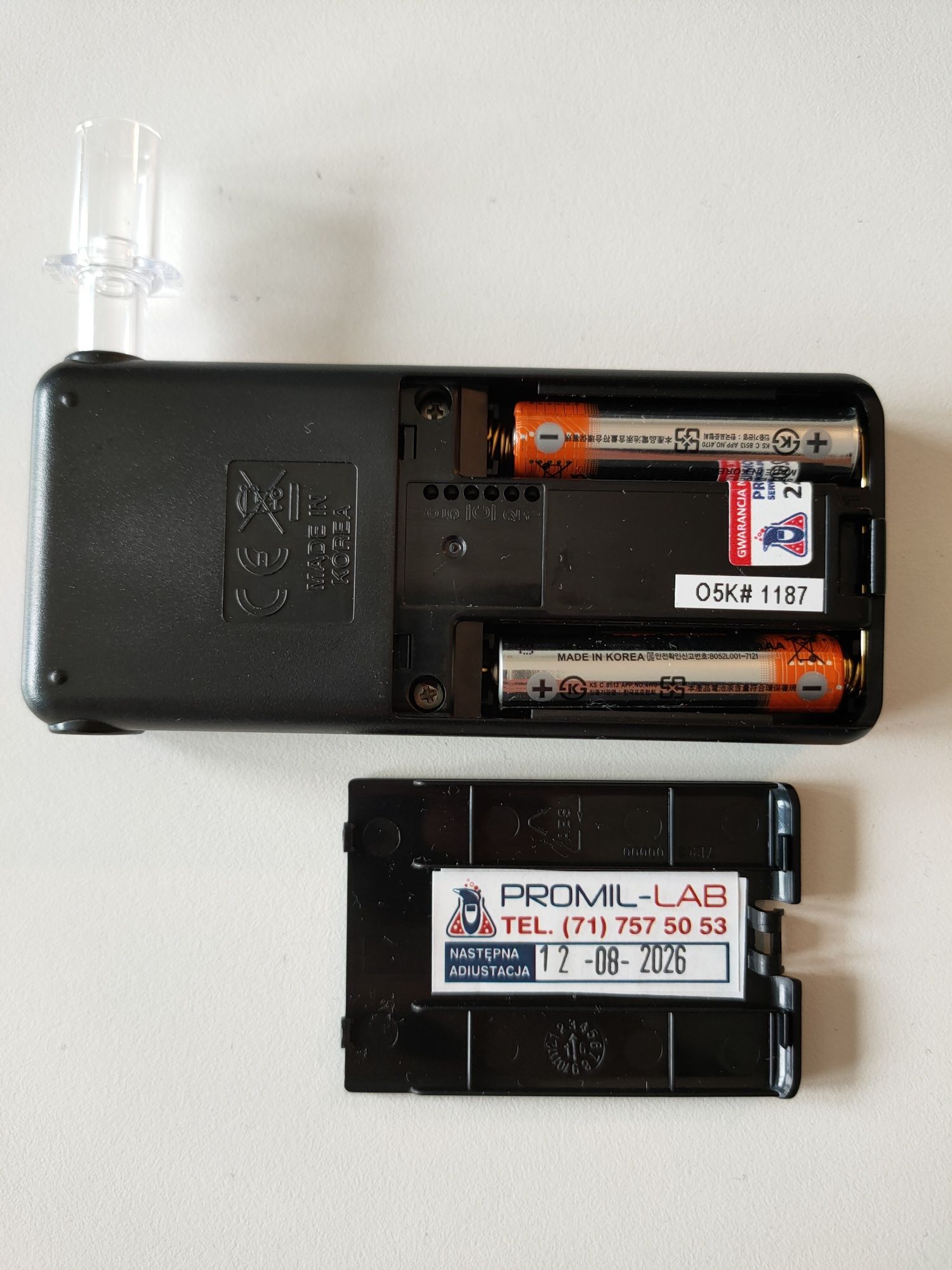 Alkomat AF-35 Premium elektrochemiczny po kalibracji z ustnikami