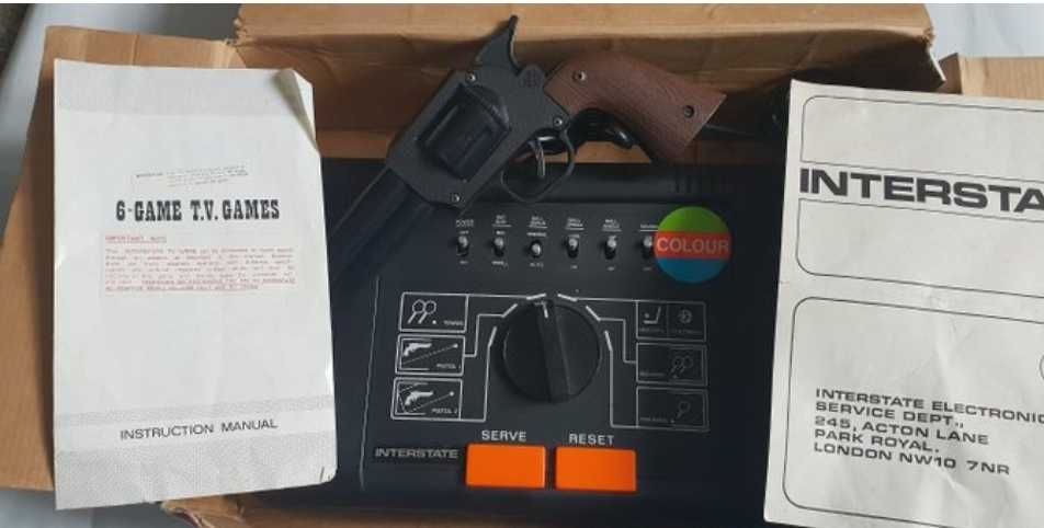 Videogame Vintage Pong Interstate Colour Pistol TV Game