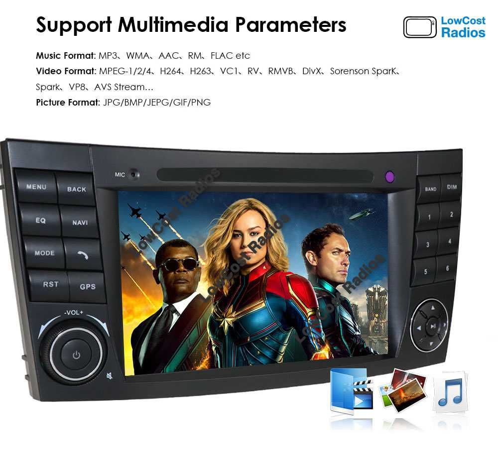 Auto Rádio GPS Mercedes Class E W209 W219 w211 - Android 15 USB, Wifi